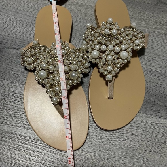 Faux Pearls Women’s Flipflop Sandals Size 7.5 - Picture 7 of 7